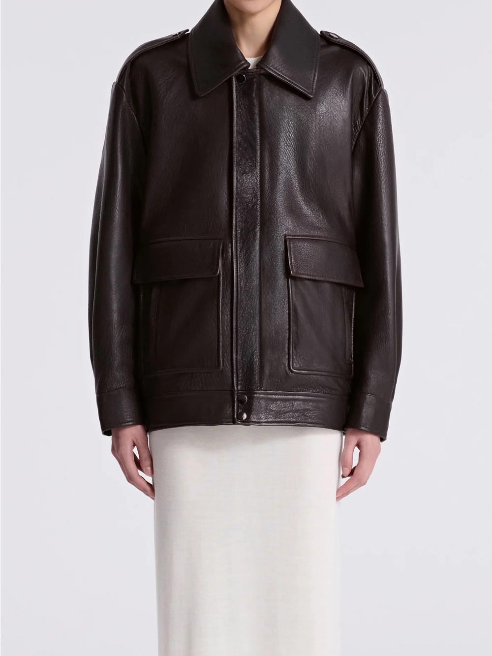 NWT Nour Hammour Drey The It Girl Lambskin Leather Jacket Brown 36